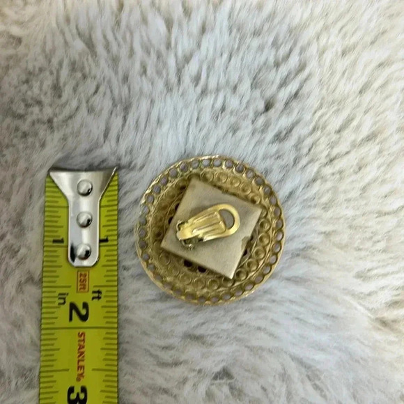 Vintage Statement Earrings / Shoe  Accents Gold Tone & Multicoloured - Picture 8 of 8